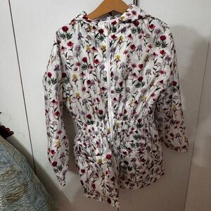 MonnaLisa White Floral Utility Jacket